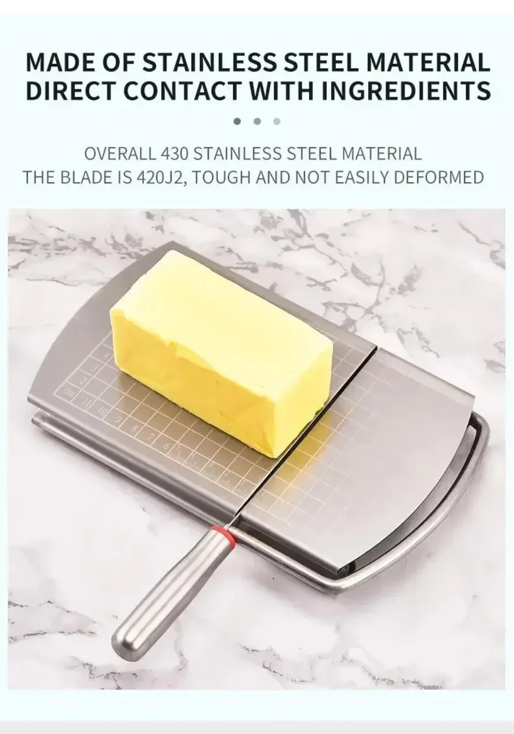 Description Picture 5 of itemCheese Board with Wire Cutter 5.5 Inch Stainless Steel Cheese Slicer Cutter Cheese Wire Cutter with Serving Board