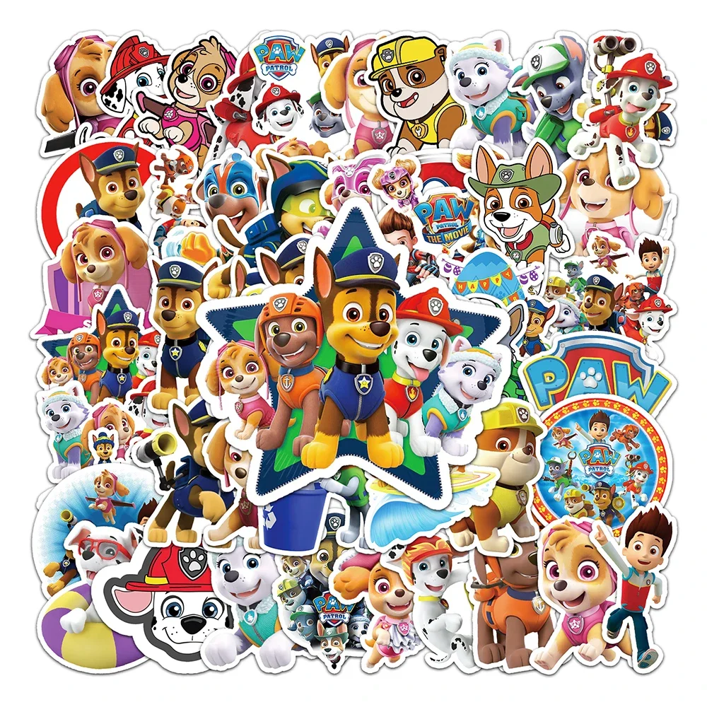 10/30/50PCS Cool Cute PAW Patrol Stickers PVC Decal Decoration Phone Skateboard Luggage Fridge Graffiti Sticker Toy Gift for Kid 3