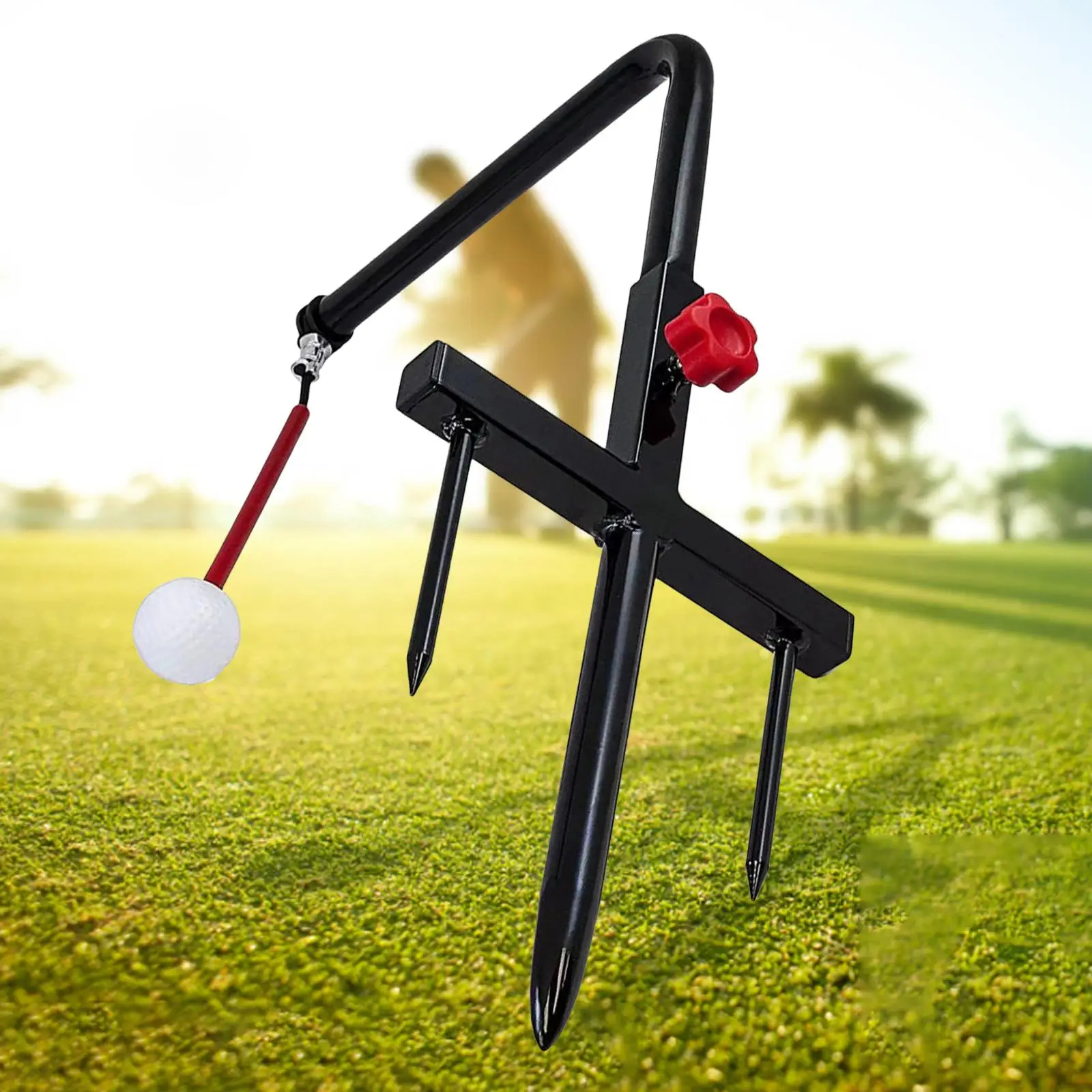 

1 Trainer Hanger Multifunctional Training Aid Accs Hitting Pad Device Mat Durable Metal Portable Pure Path for Starter Garden