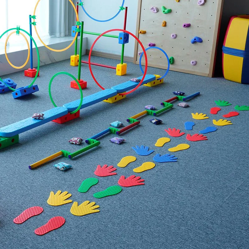 6 Paar Rutschfeste Hand- & Fuß-Markierungen Für Kinder – Sensorische Teppichpunkte Für Outdoor-Spiele