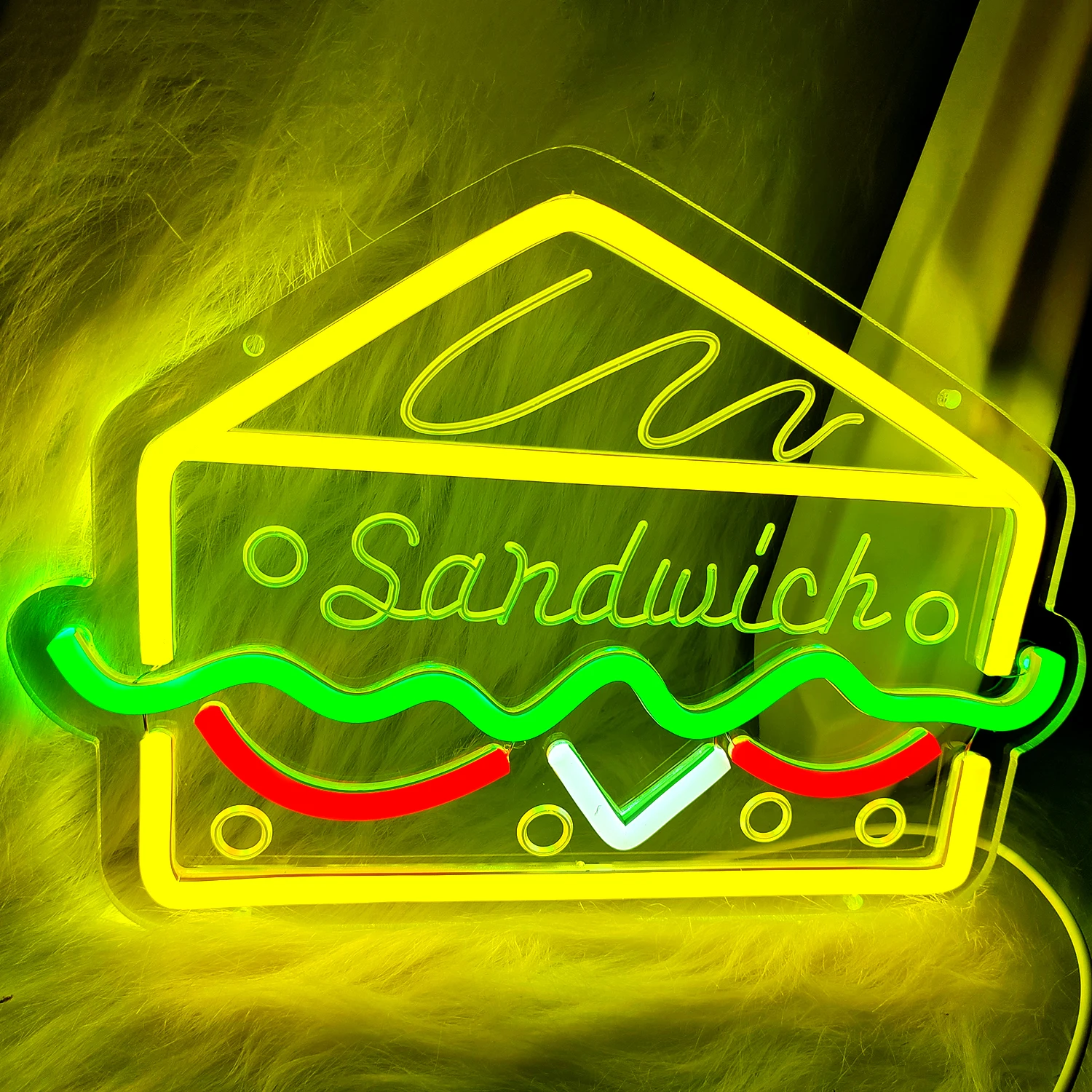 

Sandwich Neon sign Led light Acrylic Lamina lucida can be customized for party Neon sign wall decoration