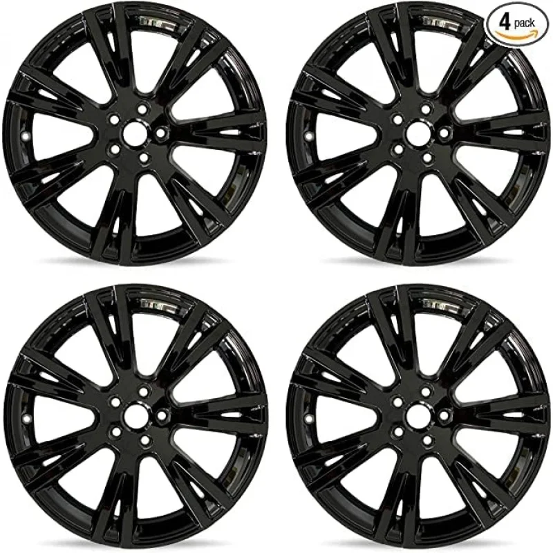 19-Inch Wheel Covers fits-Model Y Rims, Replacement Hub Caps (Set of 4, Gloss Black)