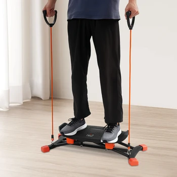 Mini Stepper Slide con fasce di resistenza Max 264 libbre Macchina per allenamento completo del corpo per fitness a casa Sci Motion Esercizio LCD Displa