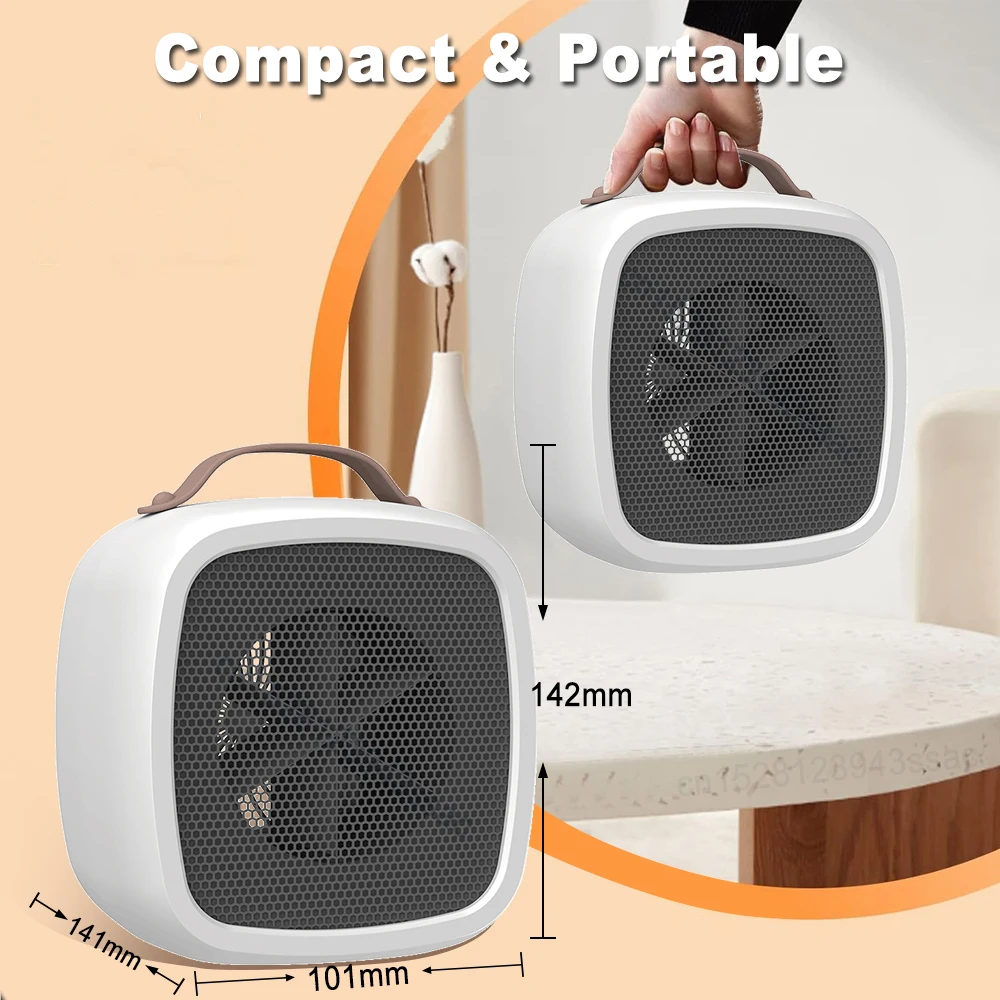 Electric Heater Portable Mini Space Heater Bathroom PTC Fast Heating Fan Desktop Hot Air Blower Warmer Electric Heater for Home 5