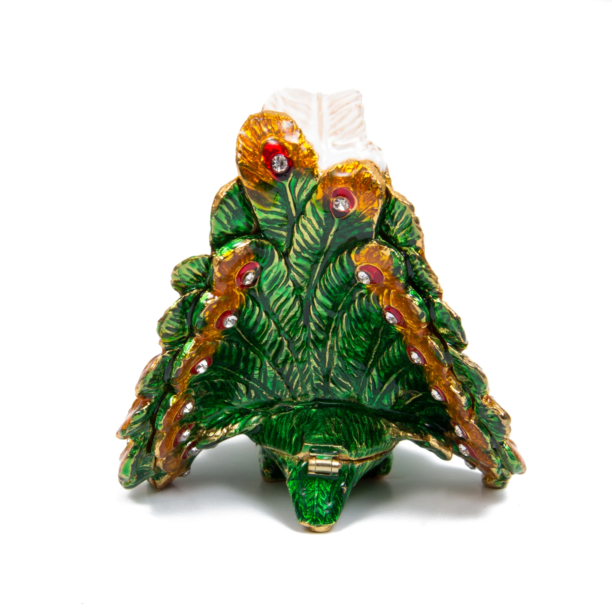 QIFU Unique Peacock Design Figurine Jewelry Trinket Box For Home Decor mini storage boxes