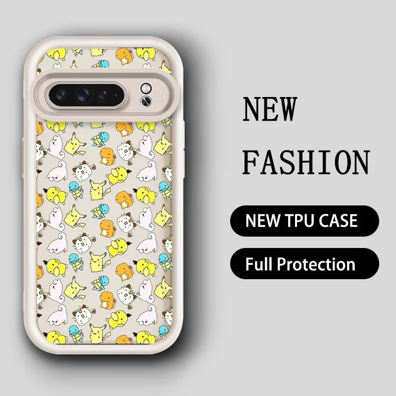 P-Pokemones P-Pikachus Anime Eye Ladder Shockproof Soft TPU Phone Case