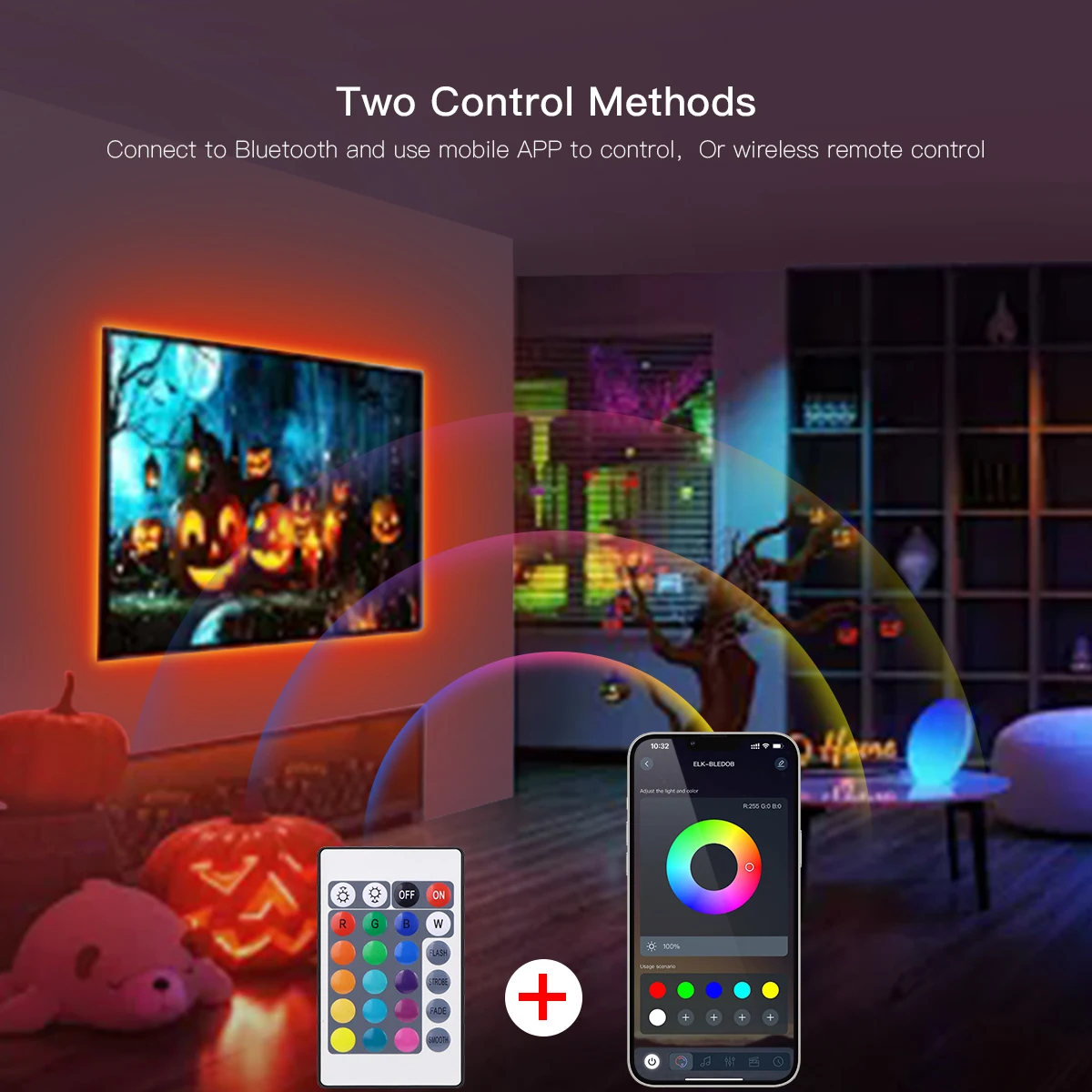 High Brightness 30LED/M RGB USB LED Light 5050 Diode Tape Wireless Bluetooth APP Control LED Strip For Bedroom Kitchen TV Decor 4
