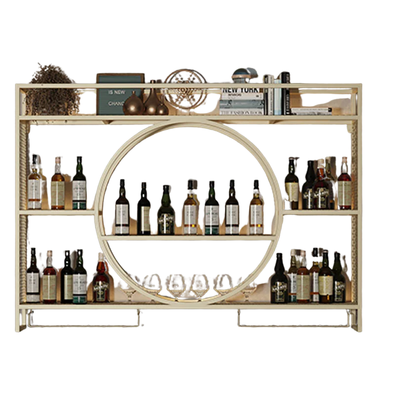 Decorative Bar Cabinet Display European Style Alcohol Storage Industrial Lights Wine Cabinet Mueble Vino Restaurant Furniture