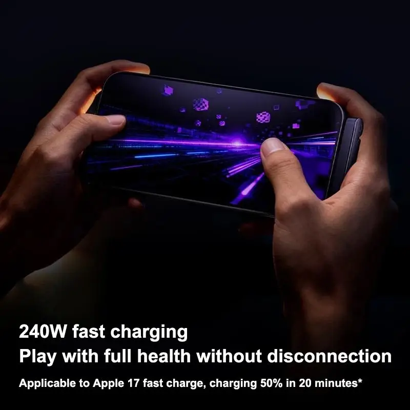 【C】2-IN-1 Type-C Cable Foldable Mobile Phone Holder 240W Fast Charging Data Cable Multifunction Game Phone Bracket Dual PD Cable 2