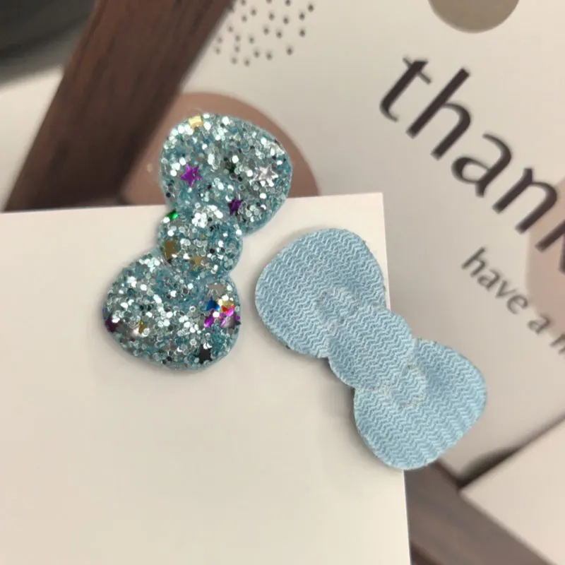 60 Stück ultraschallglänzende, gepolsterte Applikationen mit Schleife für selbstgemachte Haarspangen, Zubehör und Stoffsocken, dekorative Accessoires – Detail 6