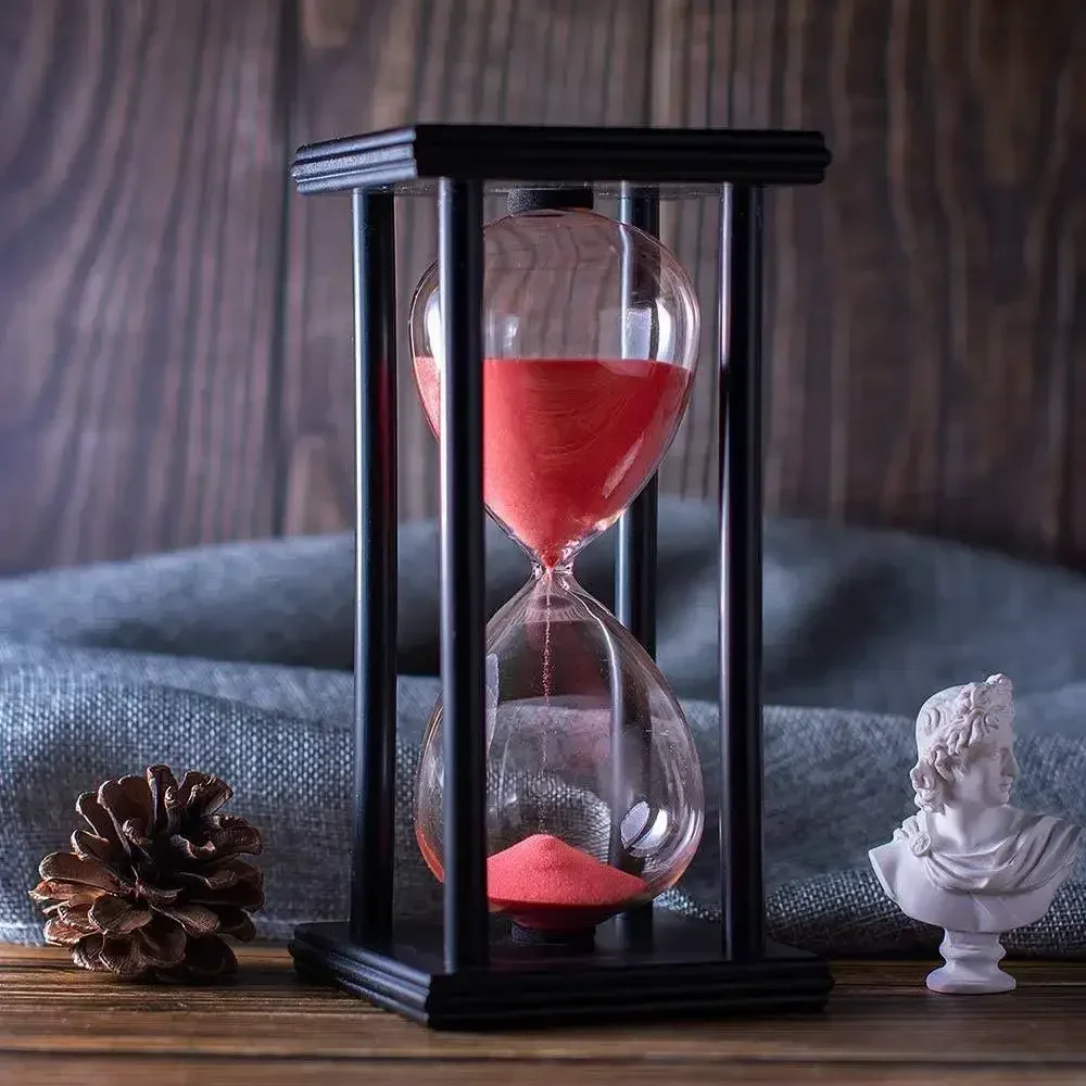 30 Minutes Wooden Hourglass Modern Sandglass Creative Birthday Gifts Kitchen Timer Home Decoration Sand Clock Office Ornaments Sand Timer Liquid Hourglass Timer Colored Hourglass