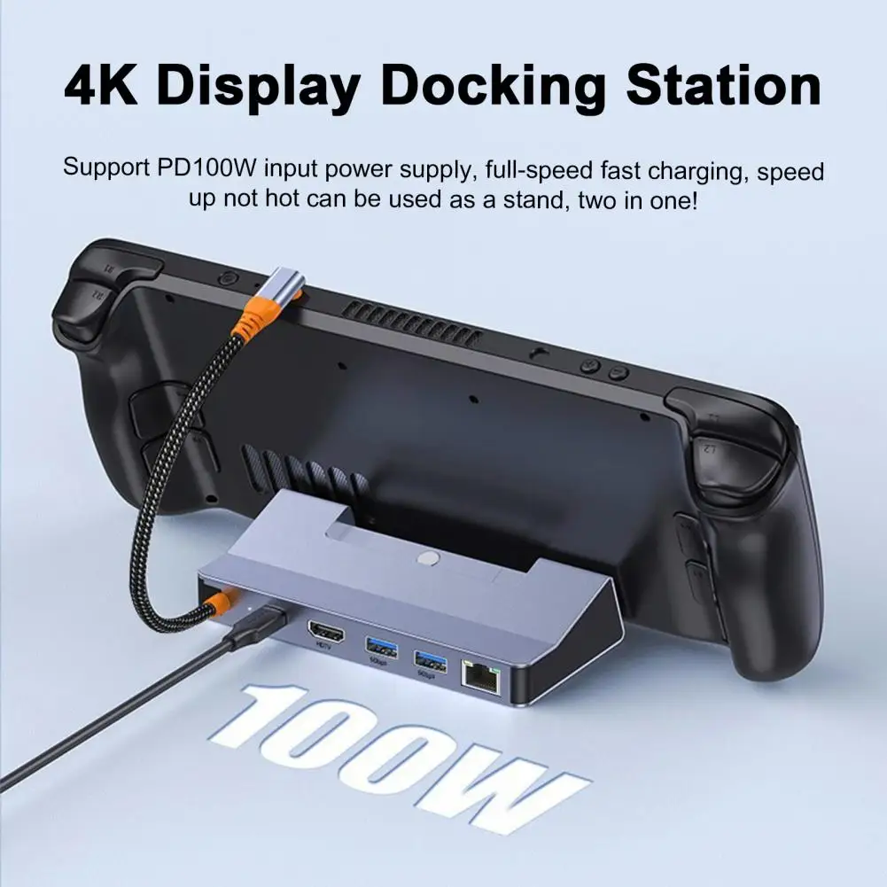 Type-C Gaming Docking Station 5-in-1 with 100W Input 4K@60Hz HDMI-Compatible Port Multi-purpose Portable Docking Station orico usb 3 0 to sata hdd docking station reader for 2 5 3 5 inch hdd ssd hard drive docking station full cover support 18tb