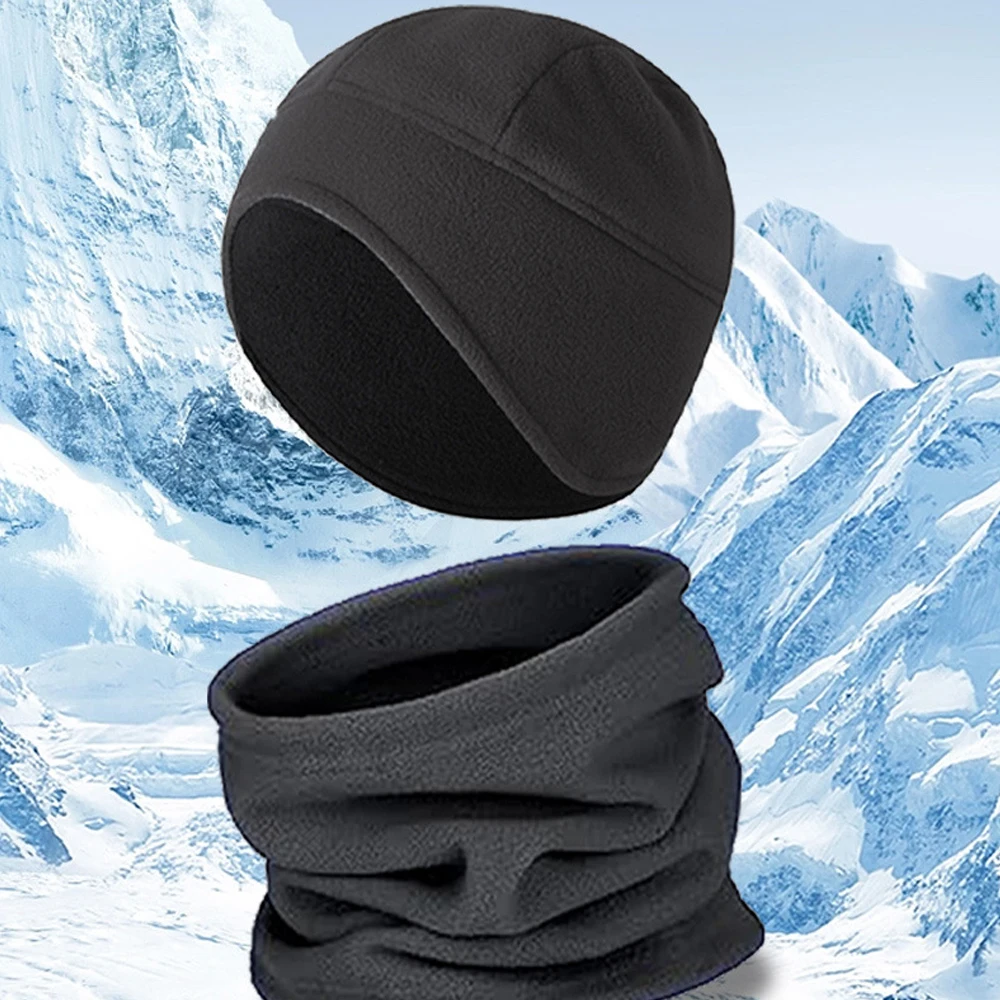 Winter Beanie Hat Scarf Set Windproof Ski Skull Cap Neck Warmer Gaiter Face Scarf 5