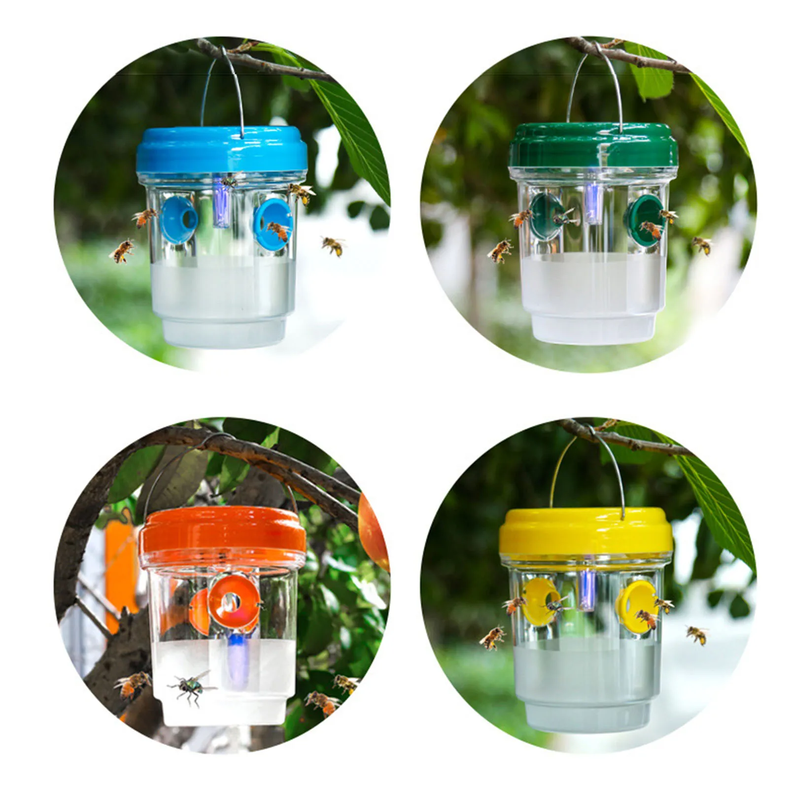 

Hangable Solar Wasps Bees Trap With Light Outdoor Hanging Design Flys Trap For Yellow Jackets
