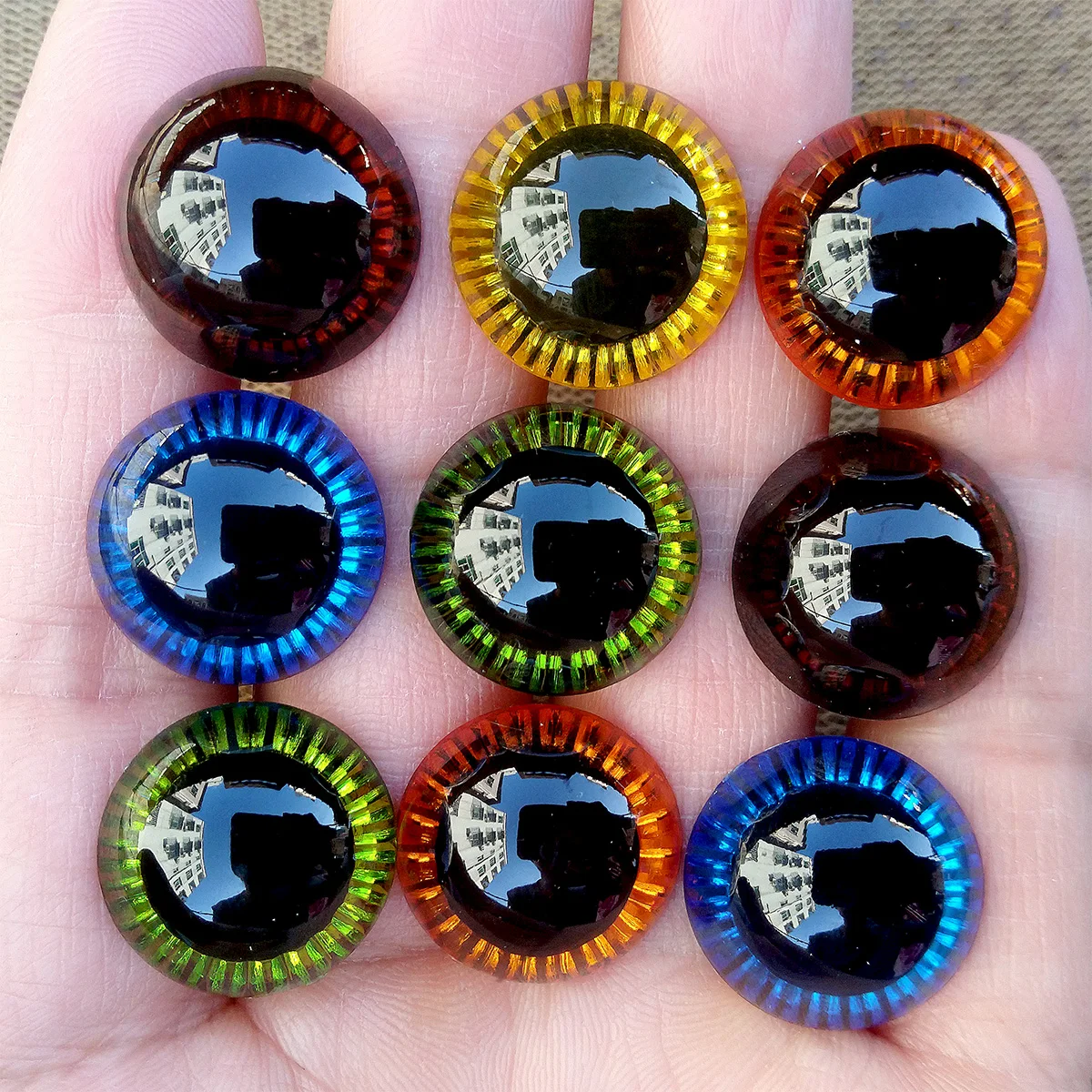 20pcs/lot 3D Laser Safety Eyes For Crochet Amigurumi Toys Glitter Packs Knitting Doll Eyes For Plush Toy Accessories 4
