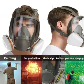 6800 Maschera antigas antiappannamento Respiratore per vernice industriale Filtro da lavoro di sicurezza per protezione completa dalla polvere e dalla formaldeide