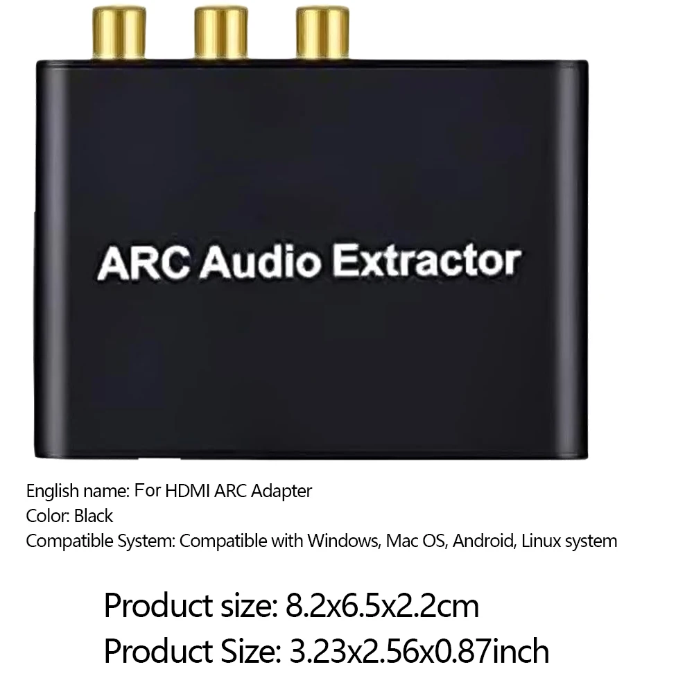 HDMI-Compatible ARC Audio Extractor ARC To SPDIF Coaxial L/R Stereo 3.5mm Jack Audio Converter for HDTV Soundbar Amplifier