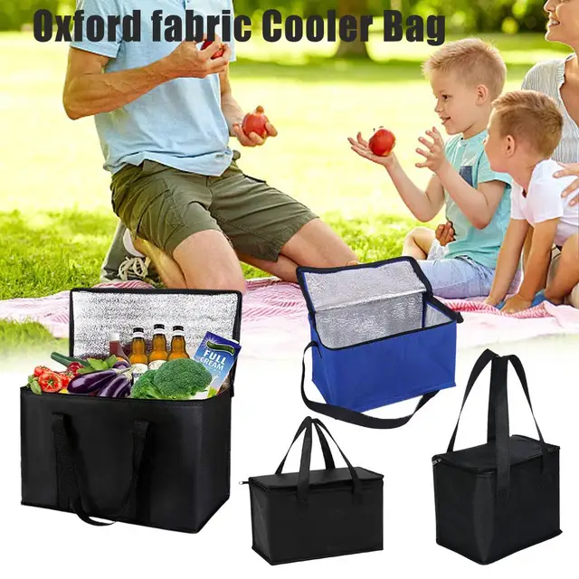Sac Fourre-Tout Isotherme Noir & Blanc à Motif de Grille pour Pique