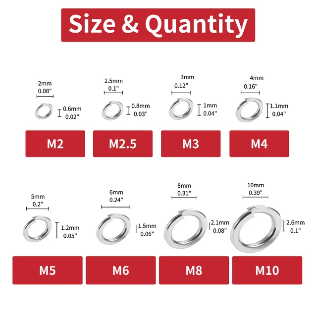 580 Rondelle Piatte In Acciaio Inox 304 - Kit 9 Misure Da M2 A M12 Per Riparazioni - Foto 8
