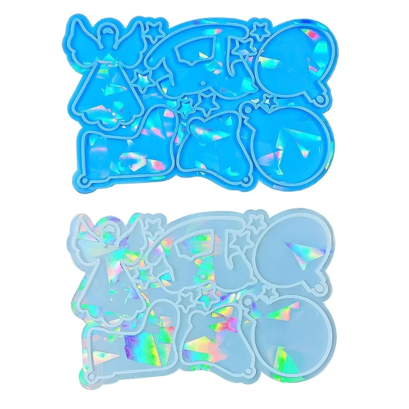 

Световые и теневые украшения, силиконовая форма для литья из смолы, рождественские носки с ангелом, декоративная форма для для