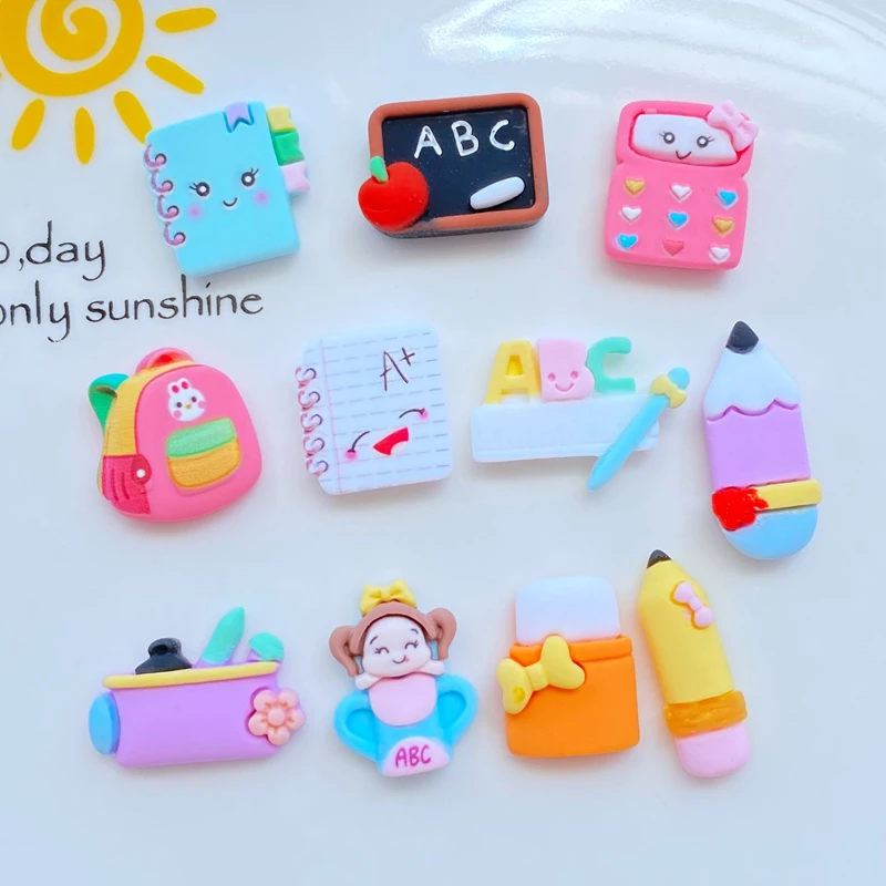 

10Pcs New Cute Mixed Cartoon Animal Series Resin Flat Back Cabochon Scrapbook Kawaii DIY Embellishments Accessories