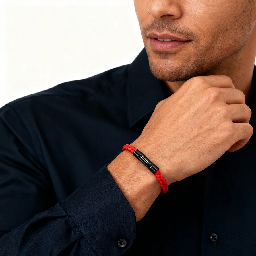 Stainless Steel Buckle Men Bracelet