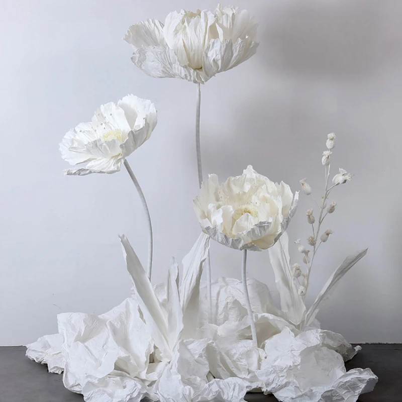 

New Large Paper Flower Handmade Pleated Wedding Road Lead Shop Window Beautiful Furnishings Photo Shooting Decoration