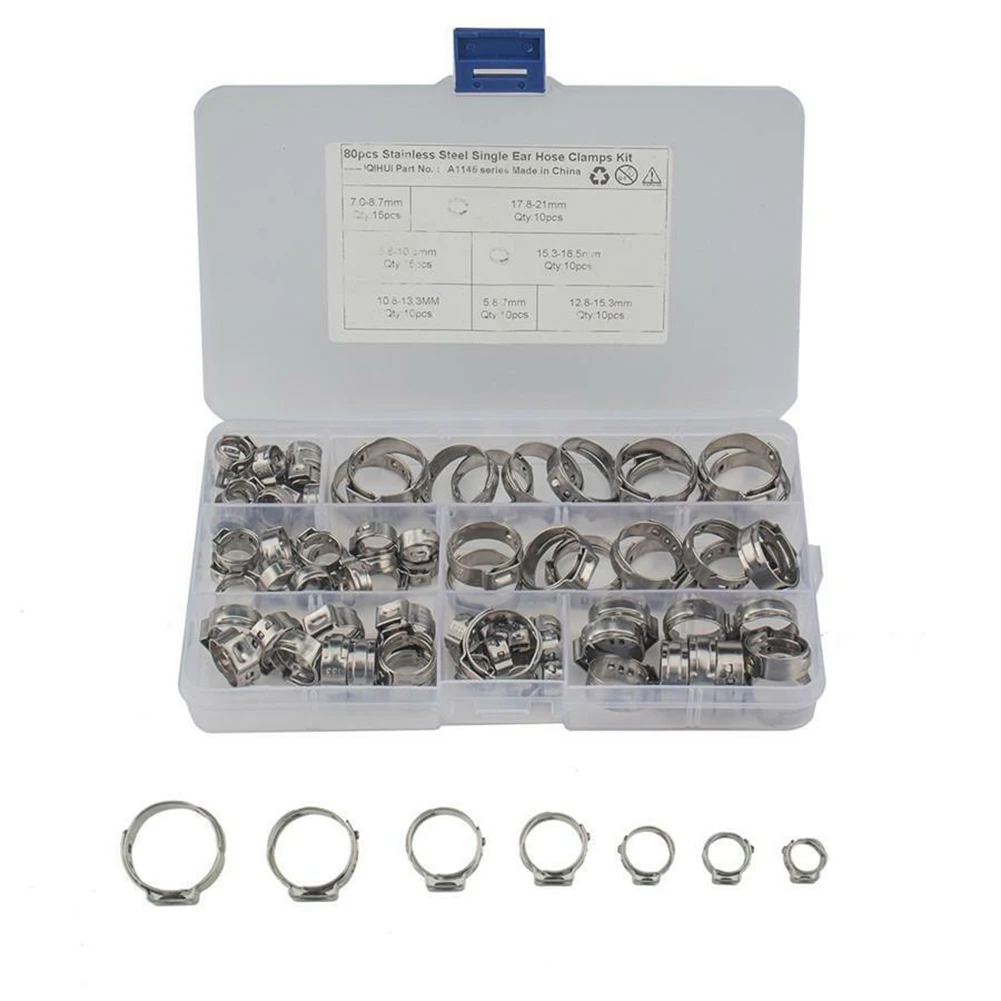 

Effective Seal with Single Ear Hose Clamps Anti Corrosion 304 Stainless Steel Size 5 8 21mm Pack of 7 Clamps