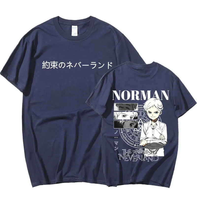 A Terra do Nunca Prometida masculina imprime camiseta, camiseta unissex,  anime japonês fofo, Emma, Norman, Ray