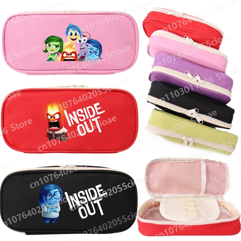 

Disney Inside Out Pencil Cases Anime Joy Sadness Angry Double Deck Multifunctional Pencil Bag School Stationery Supplies
