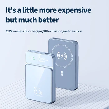 5000mAh portable magnetic wireless charging power bank 22.5W super fast charging digital display mobile phone power bank 1