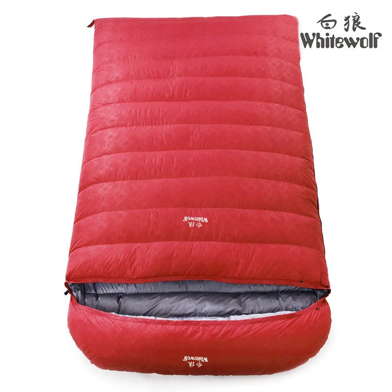 220*130CM Ultralarge Double Person 3500g/4000g White Goose Down Filling Winter Camping Sleeping Bag Spiwory Sacos De Dormir