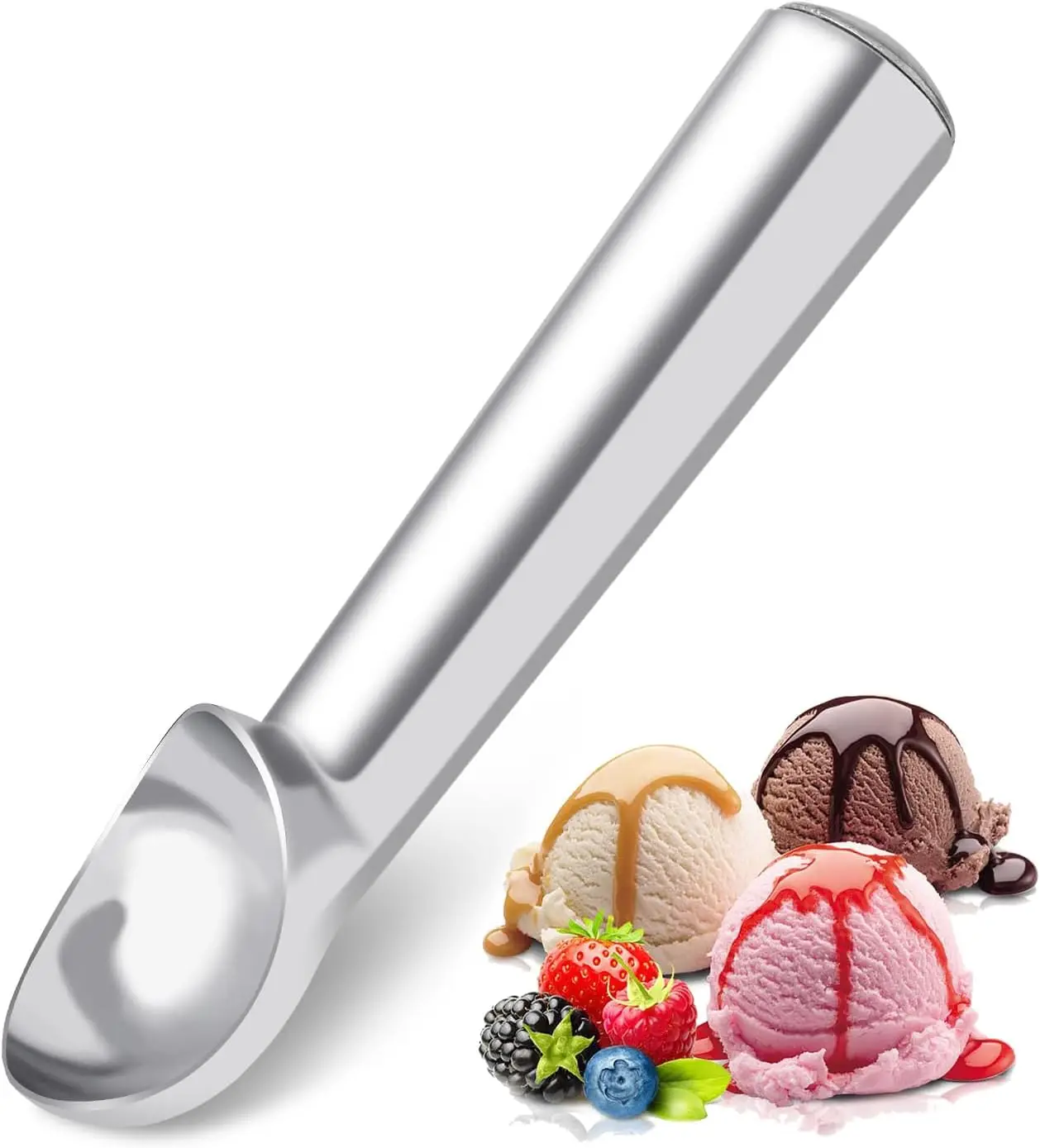 Ice Cream Scoop, Ice Cream Dipper, Nonstick Anti-Freeze Metal Scoop, Heavy Duty One-Piece Aluminum Design