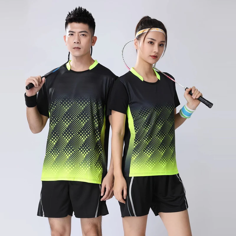 New badminton suit women's shirt running fast drying breathable short sleeved women's match suit table tennis shirt customize