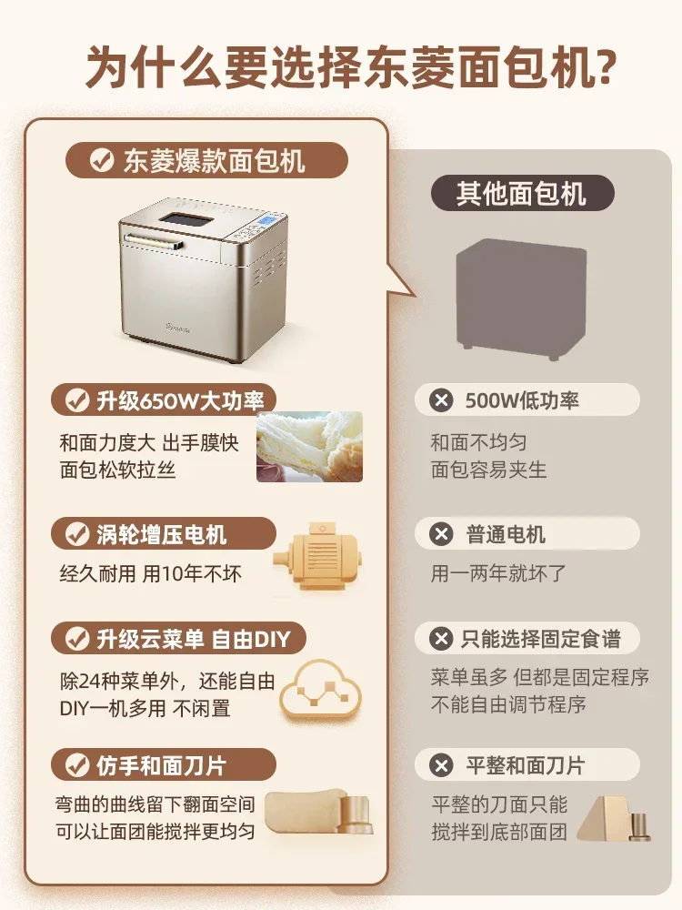 Donlim Bread Maker, Household Full-automatic Dough Fermentation Steamed Bun Machine, Small Meat Floss Machine Bread 220v