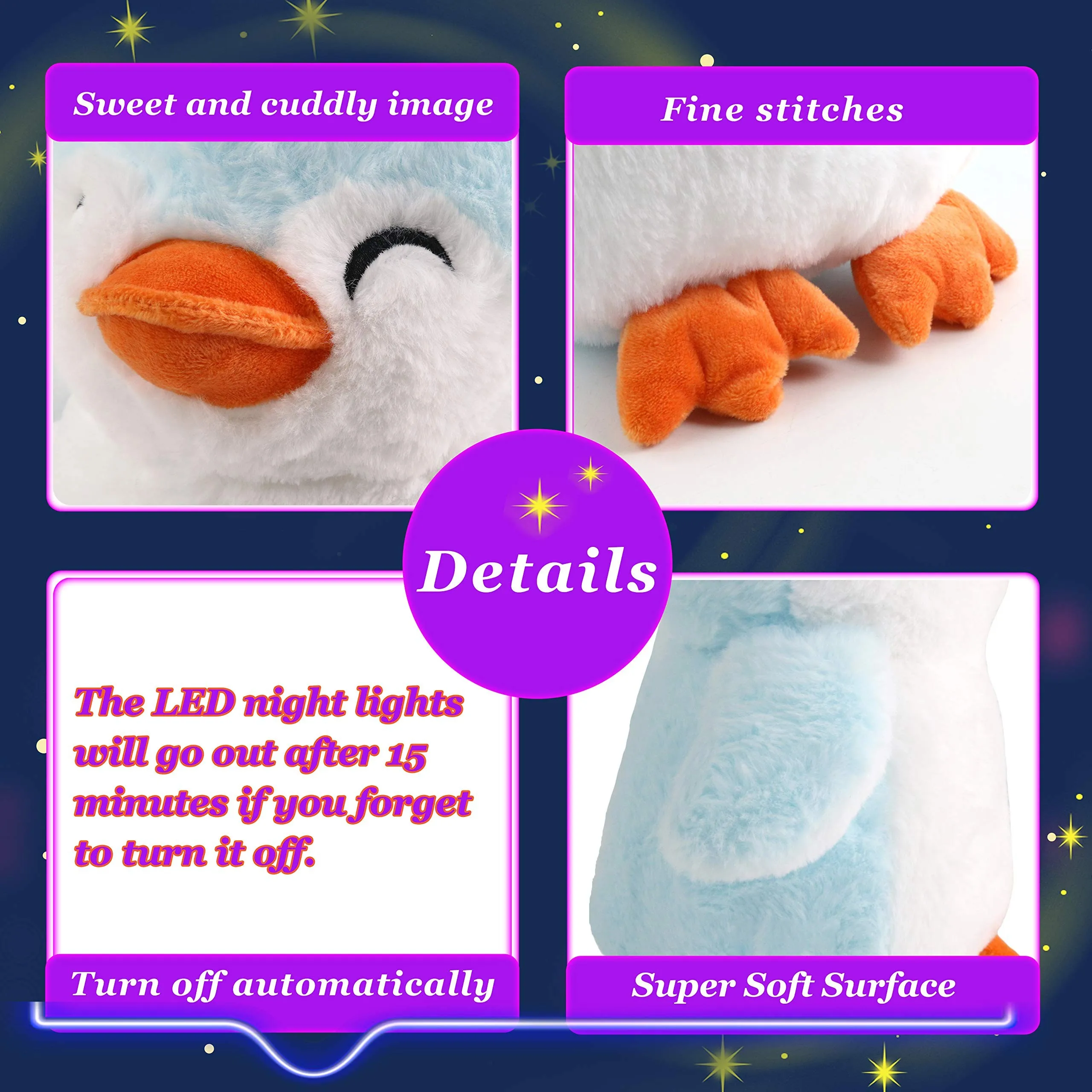 Plush Toy 30cm Musical Light-up Penguin