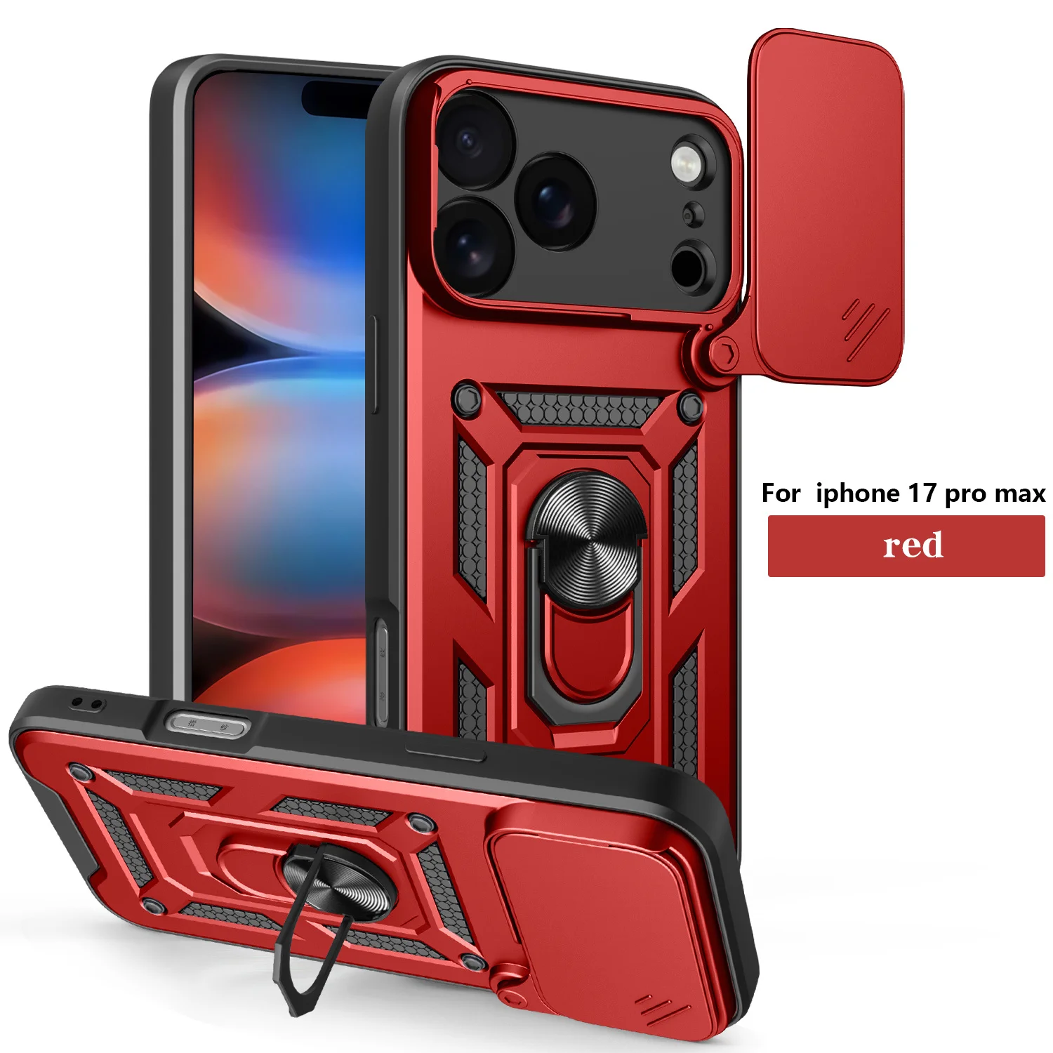 Luxurious Magnetic Holder Phone Case with Shockproof Armor Design