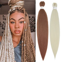 IPARTY Pre Stretched Braiding Hair Extensions for For African Braids 613 Blonde Synthetic Bundles Yaki Straight EZ Braid Hair