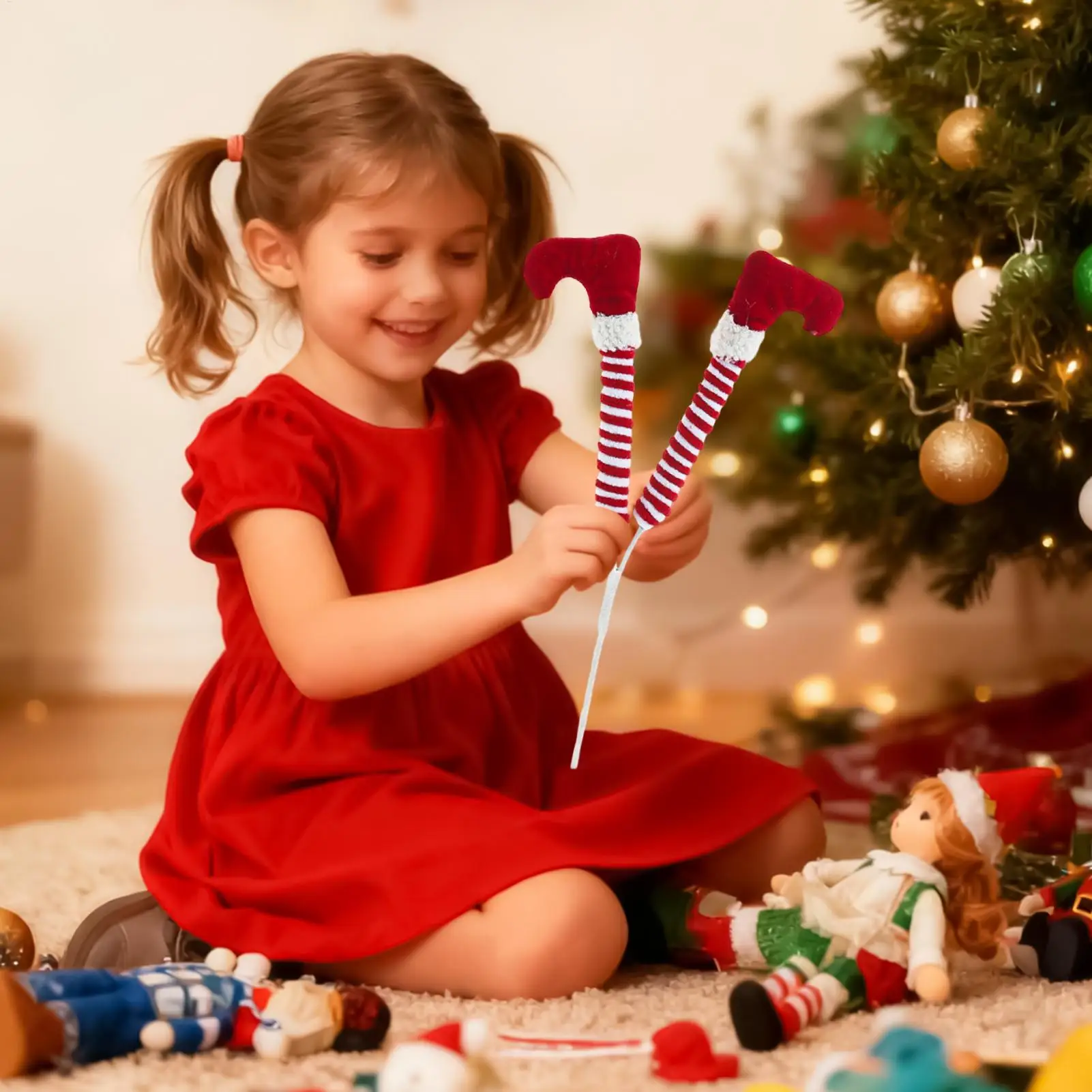 Christmas Tree Decorations Plush Ornaments Christmas Stuffed Legs Stuck Tree Topper Decorations For Holiday Outdoor Home