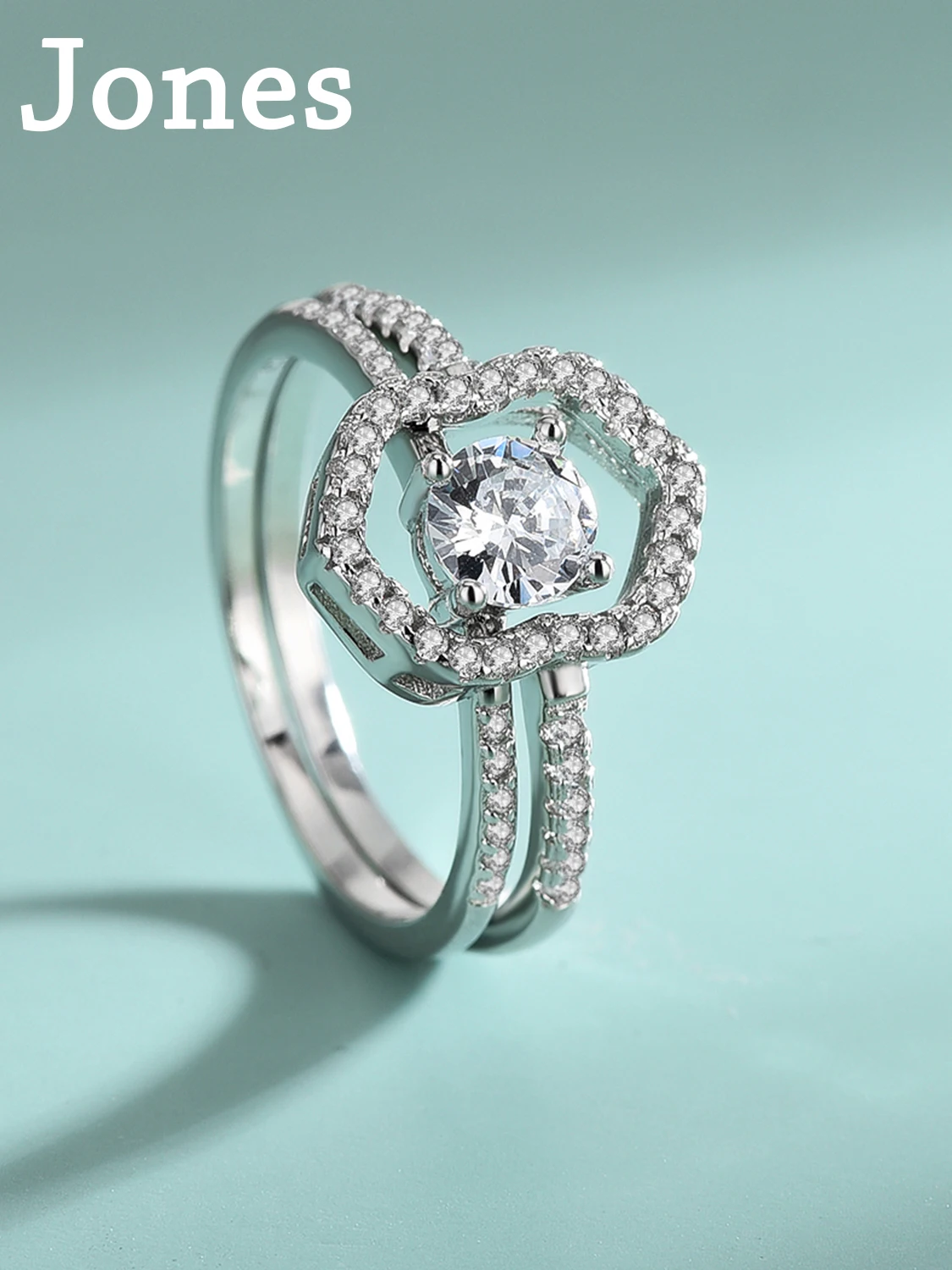 

925 Sterling Silver Four Claw Zirconia Ring Female Classic Fashion Temperament Zirconia Proposal Diamond Pair To Send Girlfriend