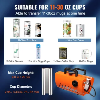 SucceBuy 11-15oz 30oz Mug Heat Press Mini Gift Ceramic Cup Presser Tumbler DIY Handheld Sublimation Blanks Auto Printing Machine 3
