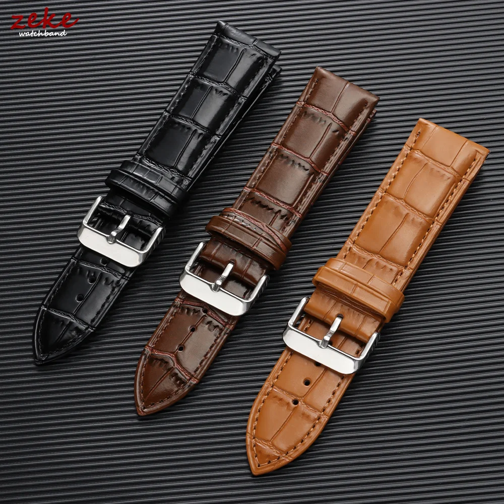 Bamboo Pattern Leather Watchband - Universal Design, Multiple Sizes Available