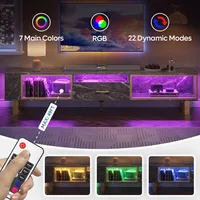 80 Inch TV Stand for 65/75/85/90 Inch TVs, LED Gaming Entertainment Center with Open Storage, Modern High Gloss Media Console 2
