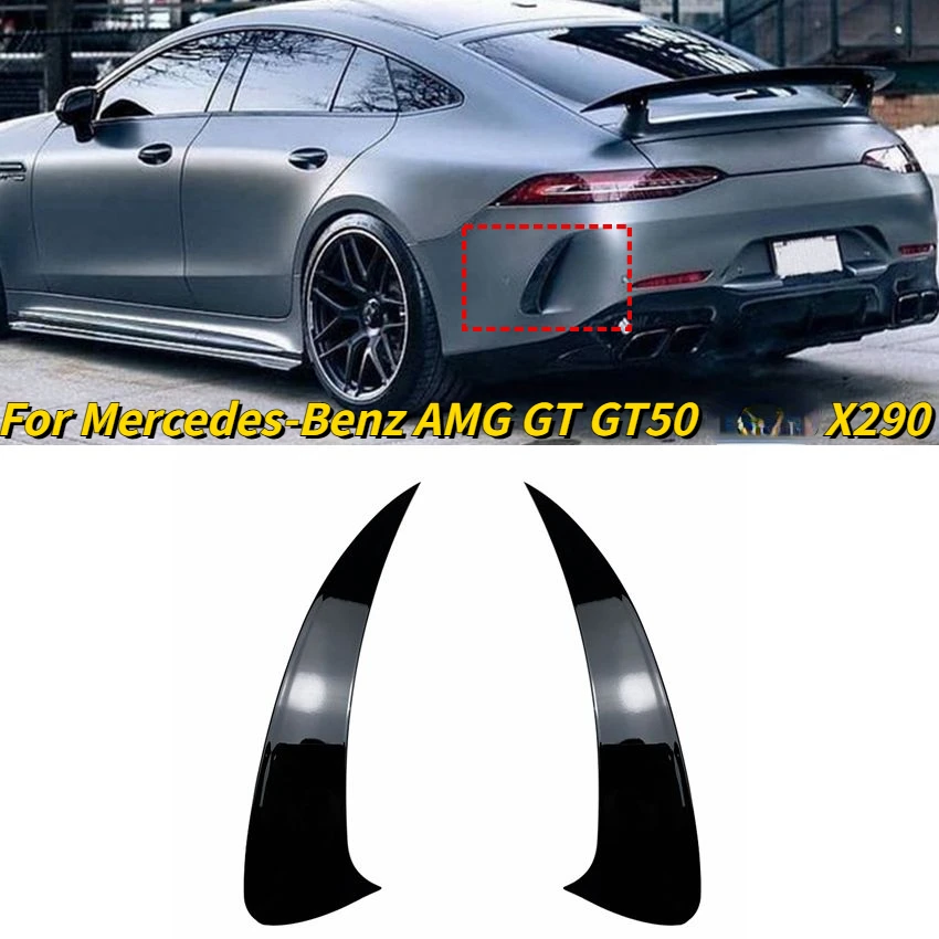 

New Rear Bumper Spoiler Air Vent Cover Side Canard For Mercedes-Benz AMG GT GT50 X290 Sedan Car Styling Glossy Black