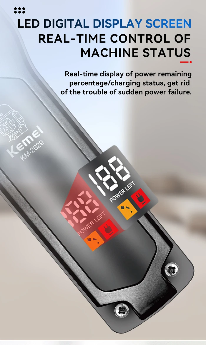 Kemei KM-2629 Роторный триммер для волос с лезвием из нержавеющей стали ...