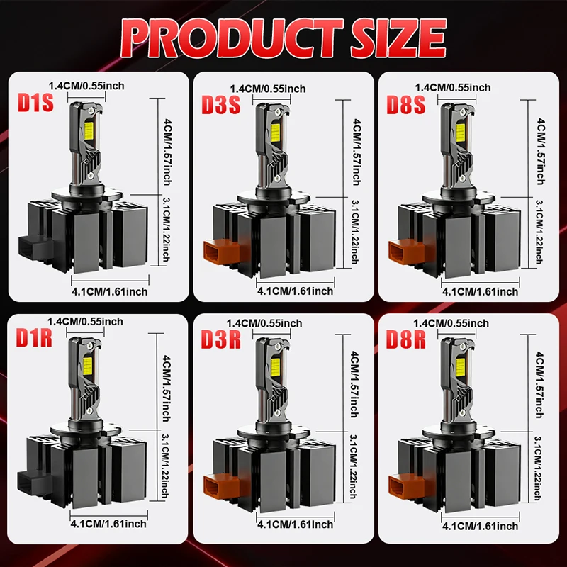 D1S D3S LED 자동차 헤드라이트 전구 4800W 6000000LM D3S LED CANbus D8S 자동차 램프 HID 크세논 업그레이드 키트 1:1 오리지널 플러그 앤 플레이