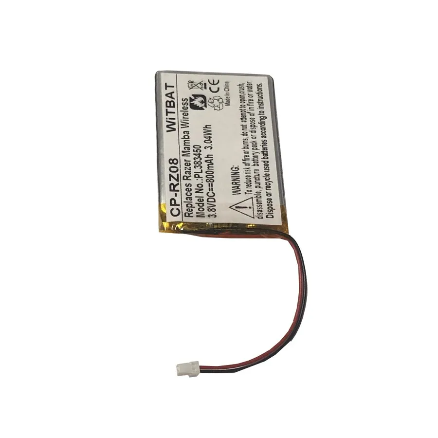 라마 무선 마우스 배터리 RC30-027101 호환 무선 마우스 배터리 PL383450 3.8V 800mAh 리튬 충전식 배터리