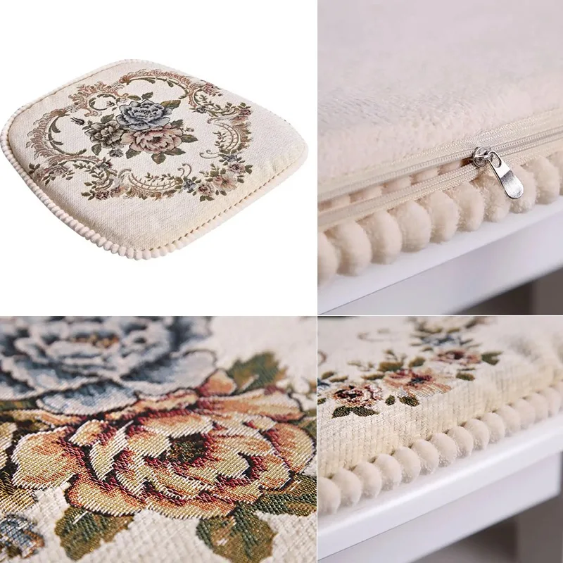 European  Beautiful Seat Cushion Non-Slip Pad with Memory Foam for Dining Chair Seat Cushions with Strips Comfort Durable 4