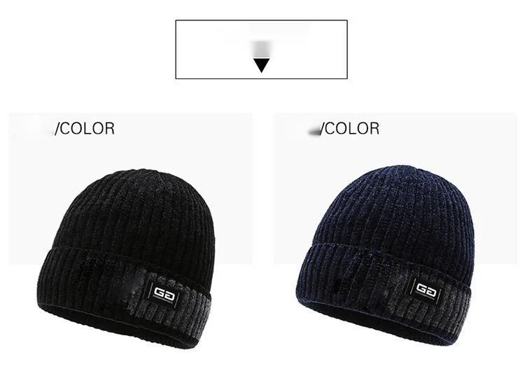 New Hat for Autumn and Winter, New Thickened and Plush Men's Knitted Hat, Korean Version, Warm and Youthful Trend, Fashionable Chenille Sweater Hat_voghion.com