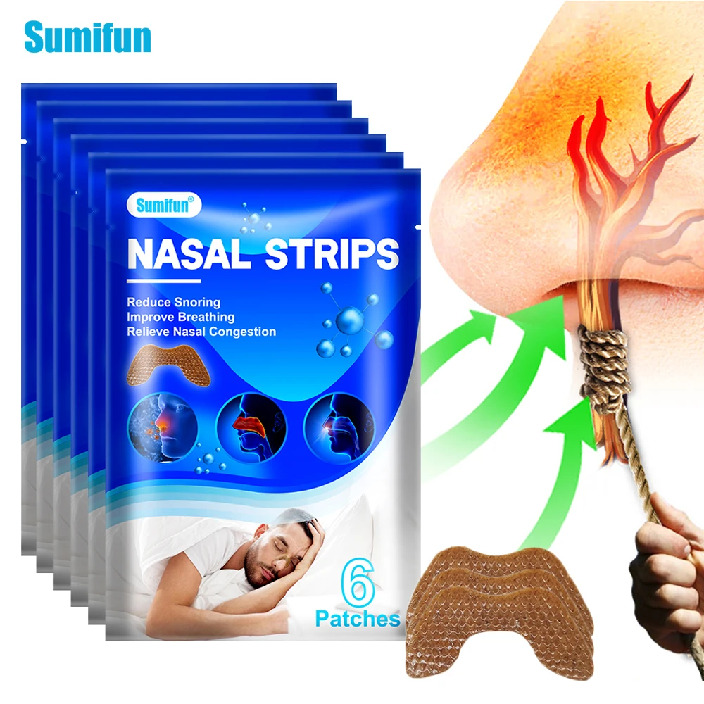 

30/60/120Pcs Sumifun Breathe Nose Strips Treat Nasal Congestion Rhinitis Sticker Stop Snoring Help Sleep Massage Medical Plaster
